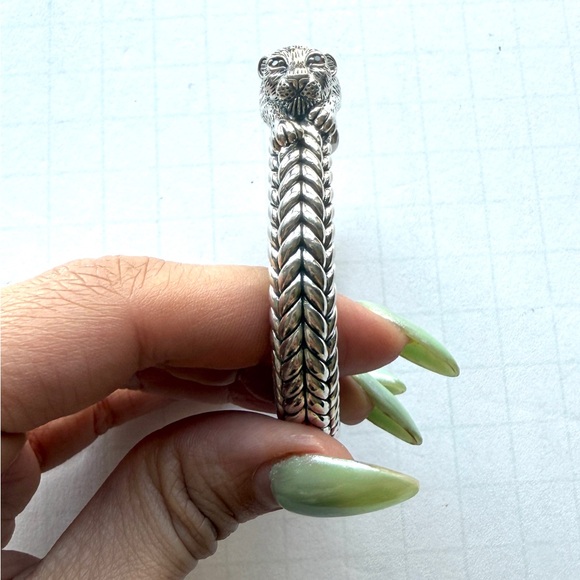 JAI Sterling Silver Leopard Kick-Cuff Bracelet (NEW) - Picture 8 of 10